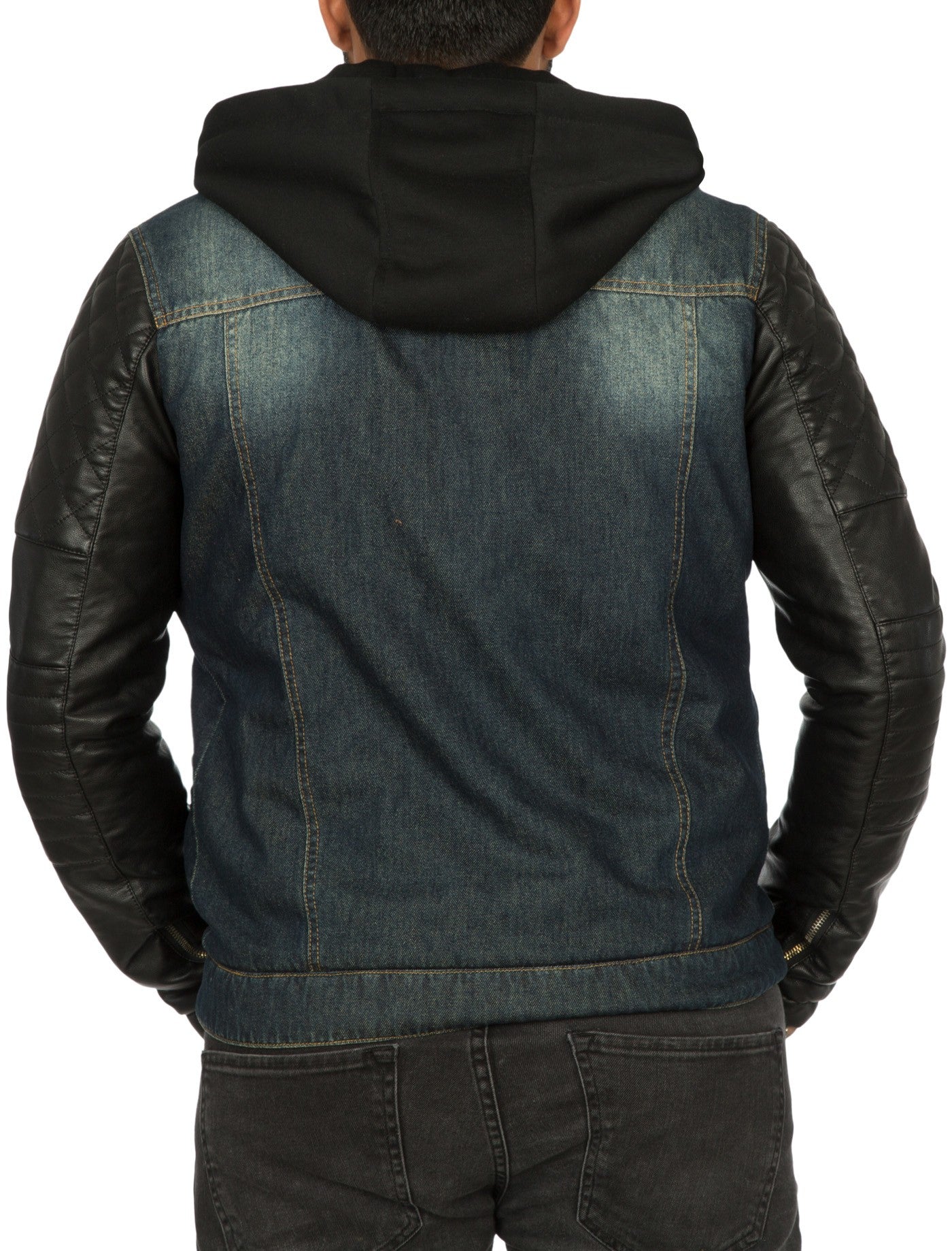 LZLER Men Hoodie Jean Jacket Fashion Denim Jacket with Detachable Hood -  Walmart.com